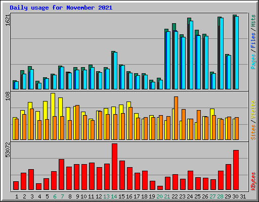 Daily usage for November 2021