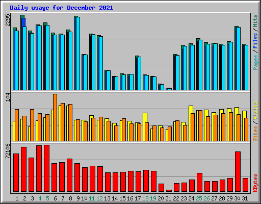 Daily usage for December 2021