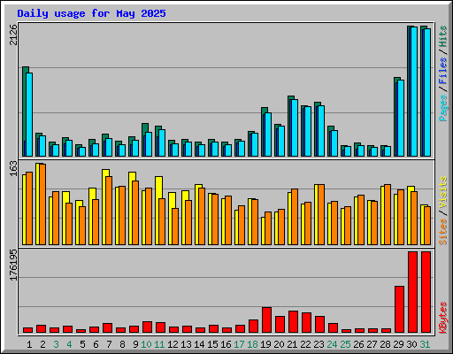 Daily usage for May 2025