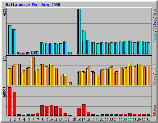 Daily usage for July 2025