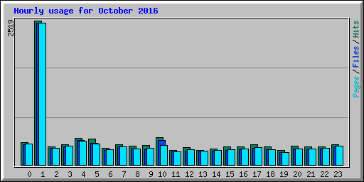 Hourly usage for October 2016