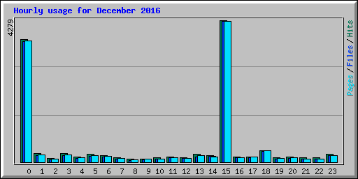 Hourly usage for December 2016