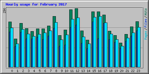 Hourly usage for February 2017