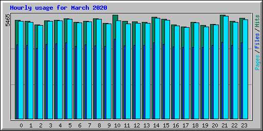 Hourly usage for March 2020
