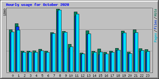 Hourly usage for October 2020
