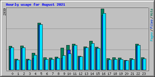 Hourly usage for August 2021