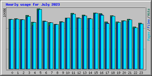 Hourly usage for July 2023