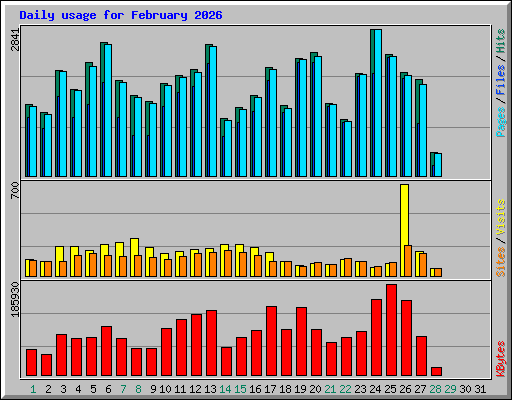 Daily usage for February 2026