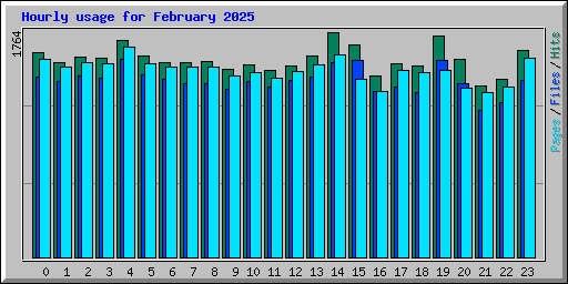 Hourly usage for February 2025