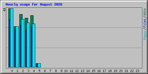 Hourly usage for August 2026